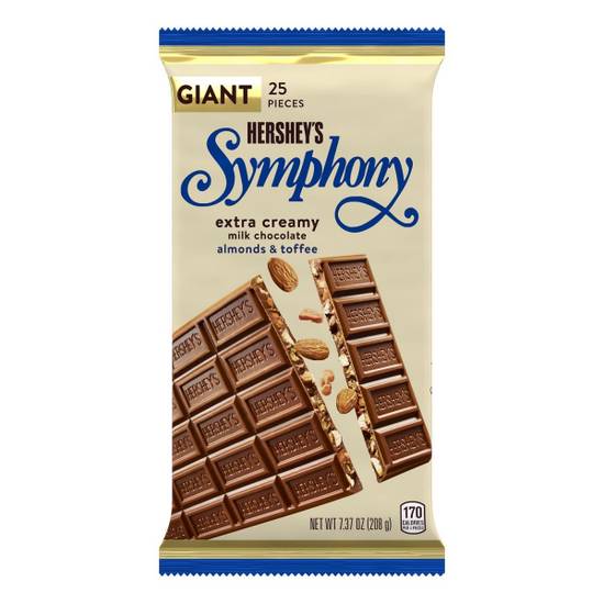 Hersheys · Symphony Extra Creamy Milk Chocolate, Almonds And Toffee Giant Candy (7.4 oz)