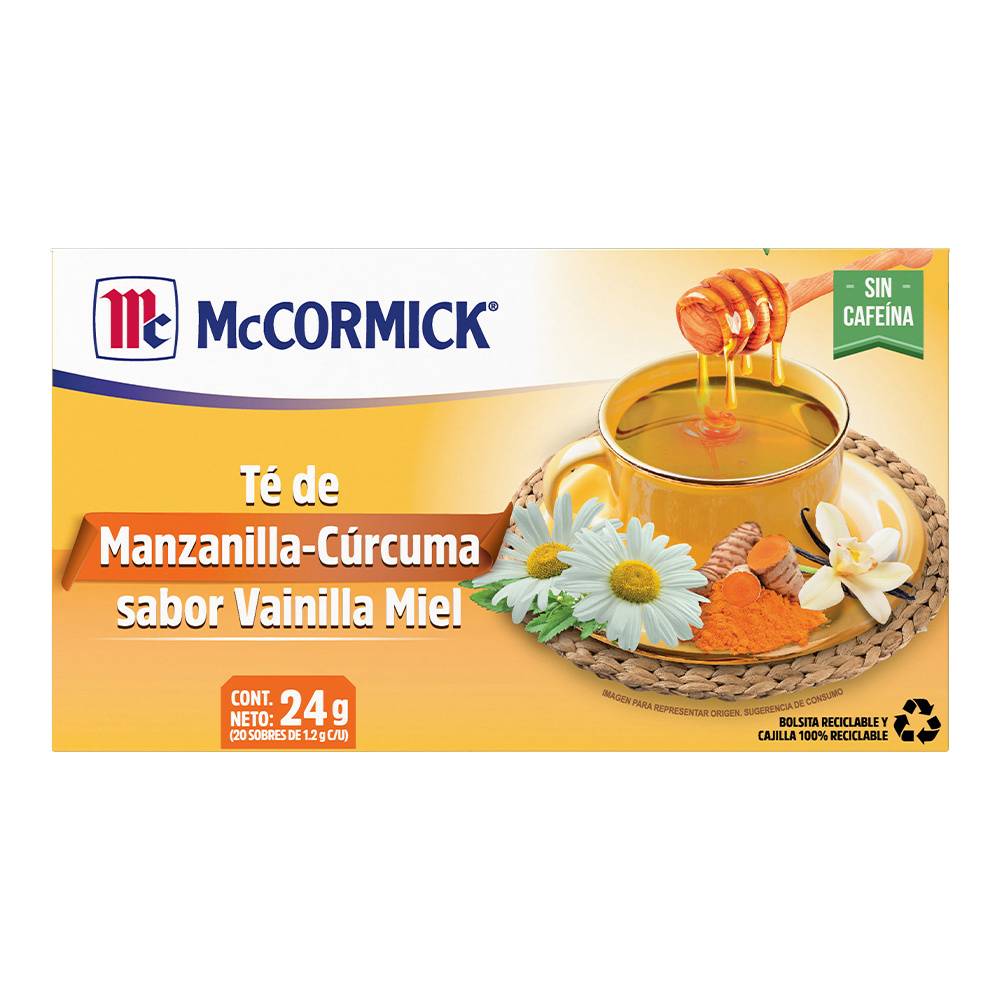 McCormick · Té de manzanilla-cúrcuma sabor vainilla miel (24 g)