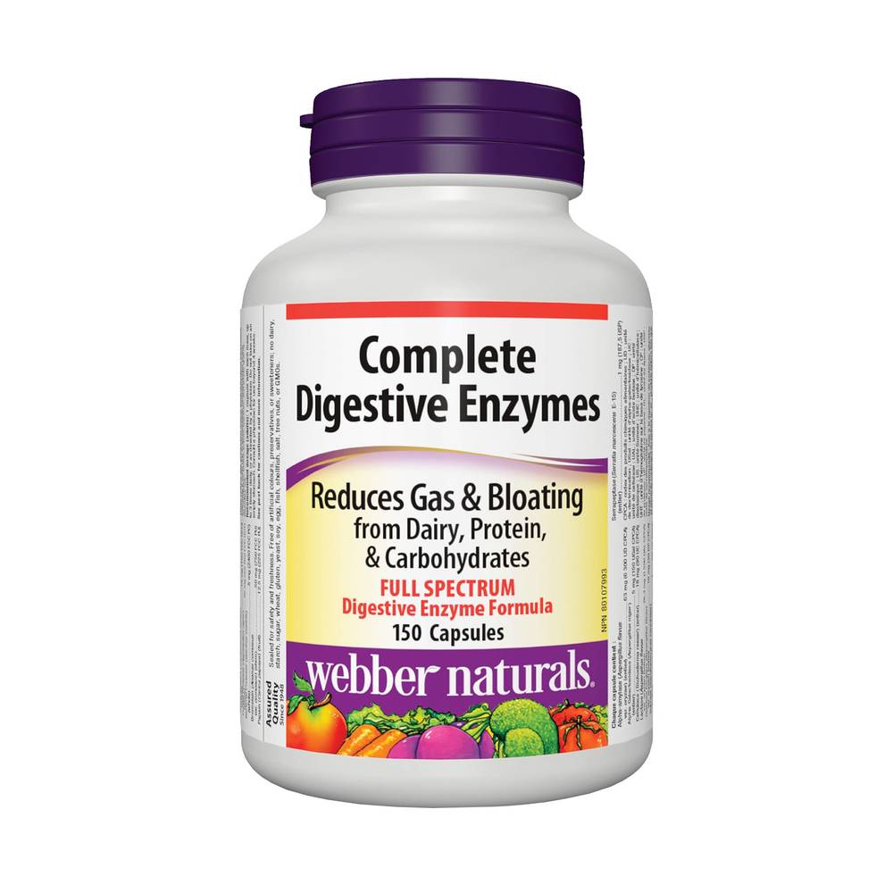 Webber Naturals Enzymes Digestives Complètes - 150 Capsules