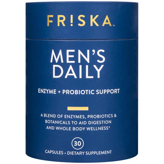 Friska Men's Daily Digestive Enzyme and Probiotics Dietary Supplement