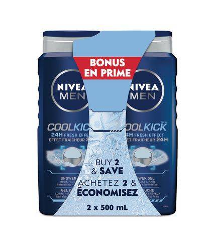 Nivea Men Cool Kick Shower Gel Duo (2 x 500 ml)