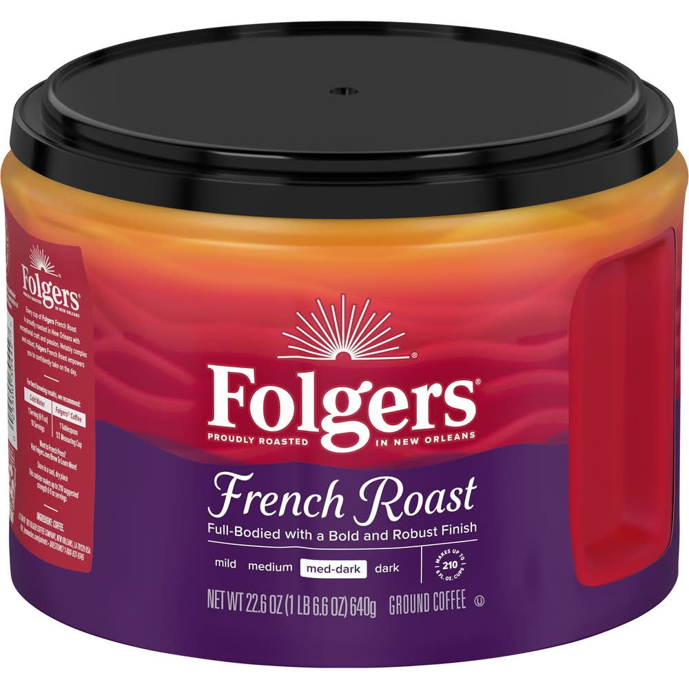Folgers Ground Coffee, French Roast - Medium Dark Roast