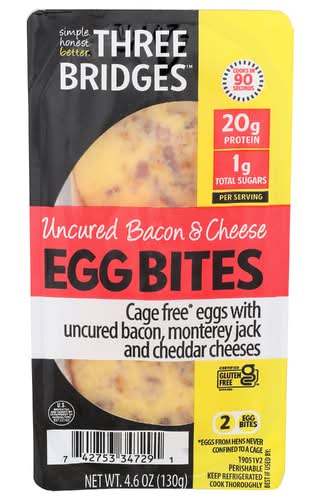 Three Bridges Cage Free Uncured Bacon & Cheese Egg Bites