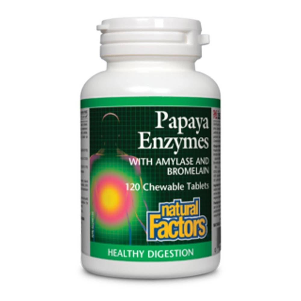 Natural Factors Papaya Enzymes With Amylase and Bromelain Tablets