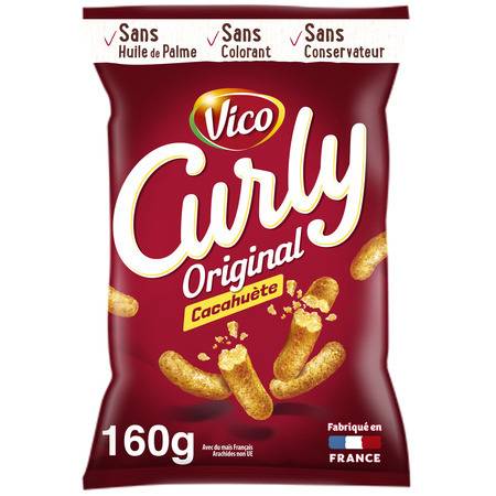 Biscuits apéritifs cacahuète CURLY - le paquet de 160 g