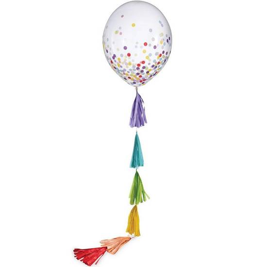 Uninflated 1ct, 24in, Confetti Balloon with Tassel Tail