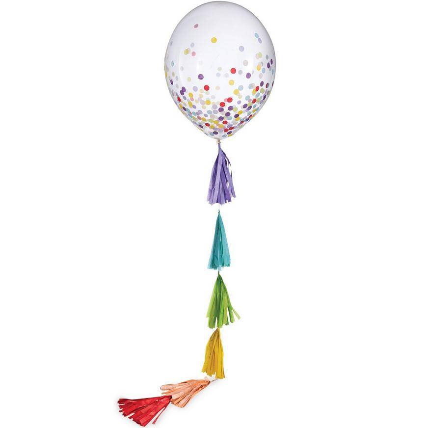 Party City Confetti Balloon With Tassel Tail (24in/multi)