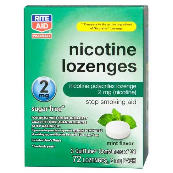 Rite Aid Mint Nicotine Lozenges, 2mg - 72 ct