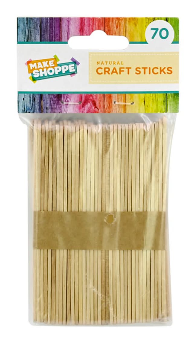 Make Shoppe Natural Craft Sticks 70 Ct