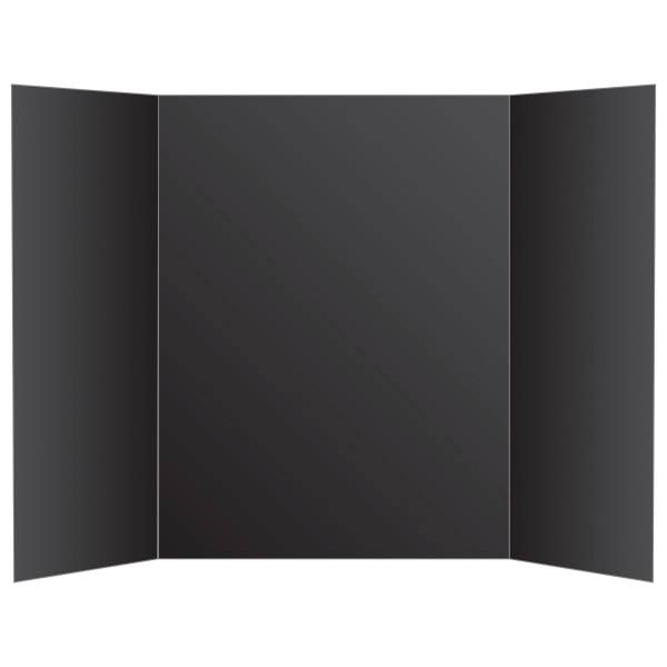 Office Depot Brand Tri-Fold Foam Display Board, 36" X 48", Black