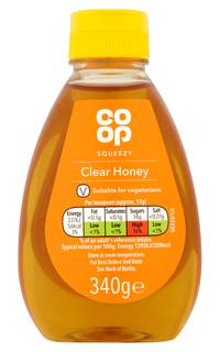 Co Op Squeezy Clear Honey 340g