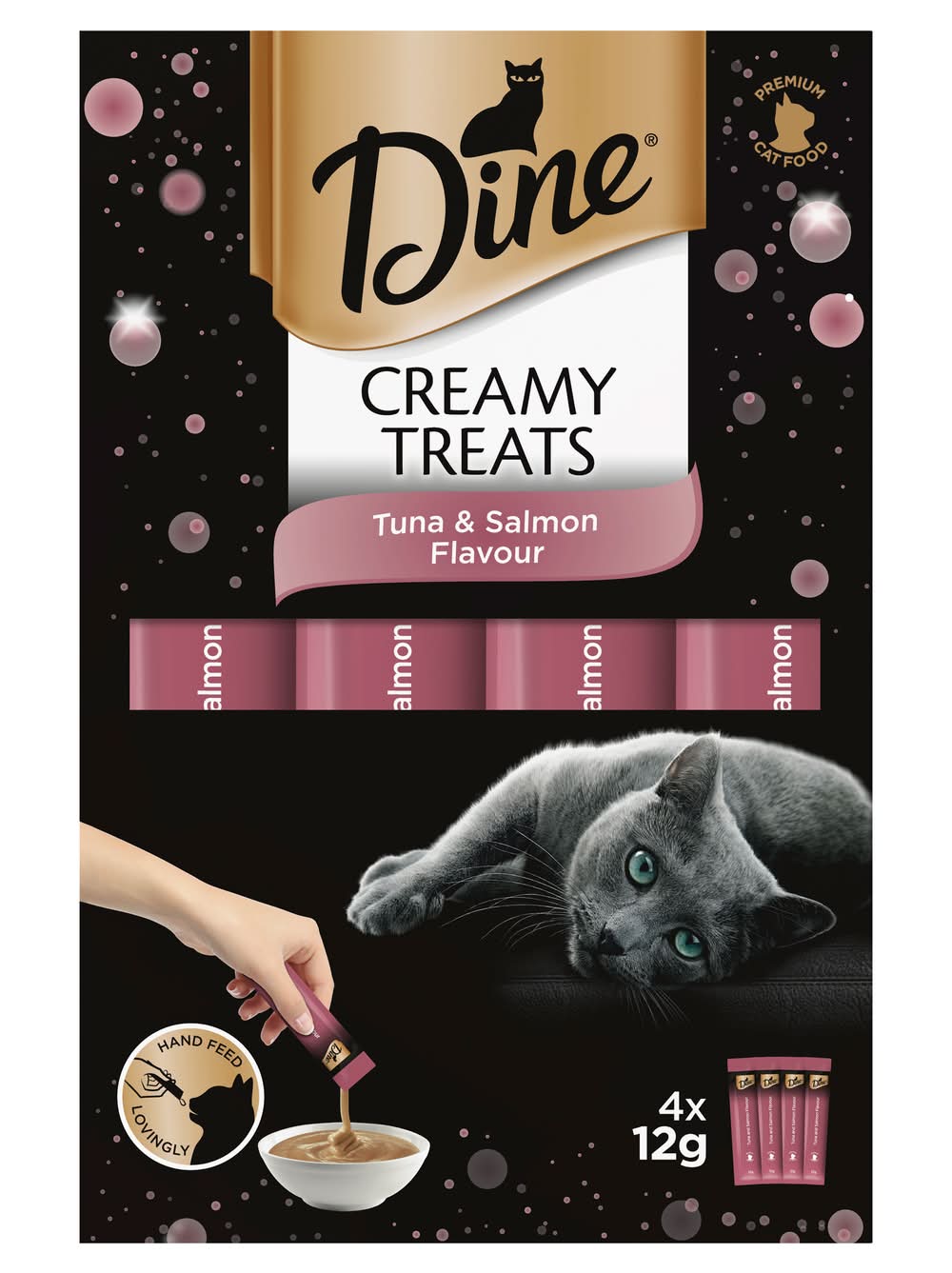 Dine Creamy Treats For Cats, Tuna & Salmon (4 x 12g)