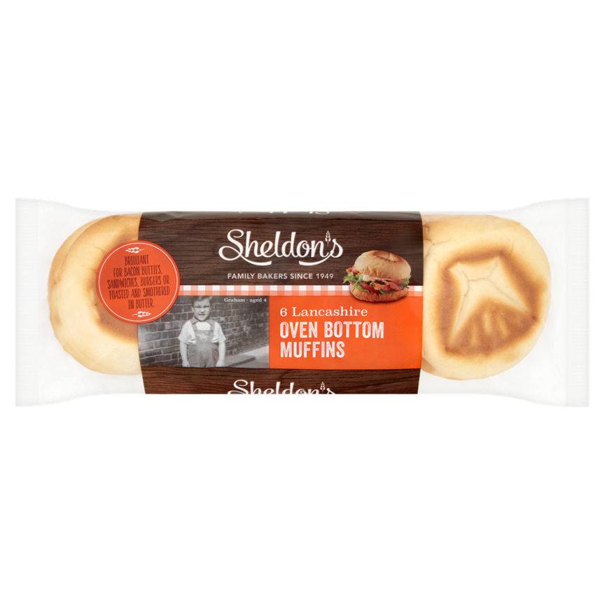 Sheldon's Lancashire Oven Bottom Muffins (6 pack)