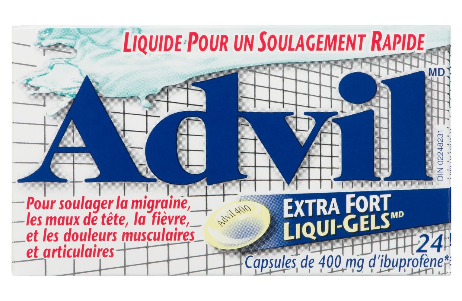Advil ibuprofène liqui gels extra fort en capsules 400 mg - pain relief liquid gels extra strength 400 mg (24 unités)