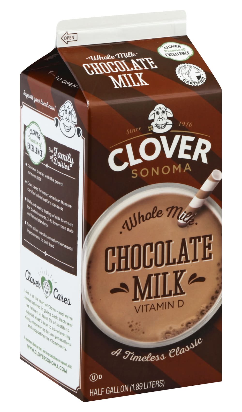 Clover Sonoma Whole Chocolate Milk (1.89 L)