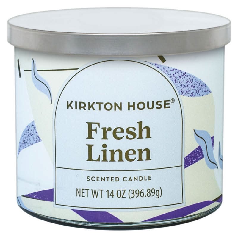 KIRKTON HOUSE 3 Wick Candle, Fresh Linen (14 oz)