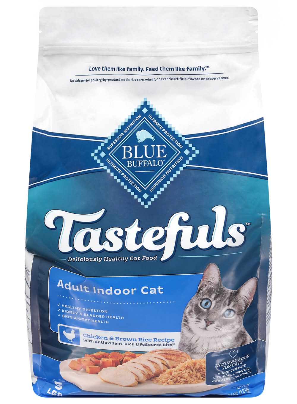 Blue Buffalo Tastefuls Deliciously Healthy Indoor Cat Food, Adult (5 lbs)