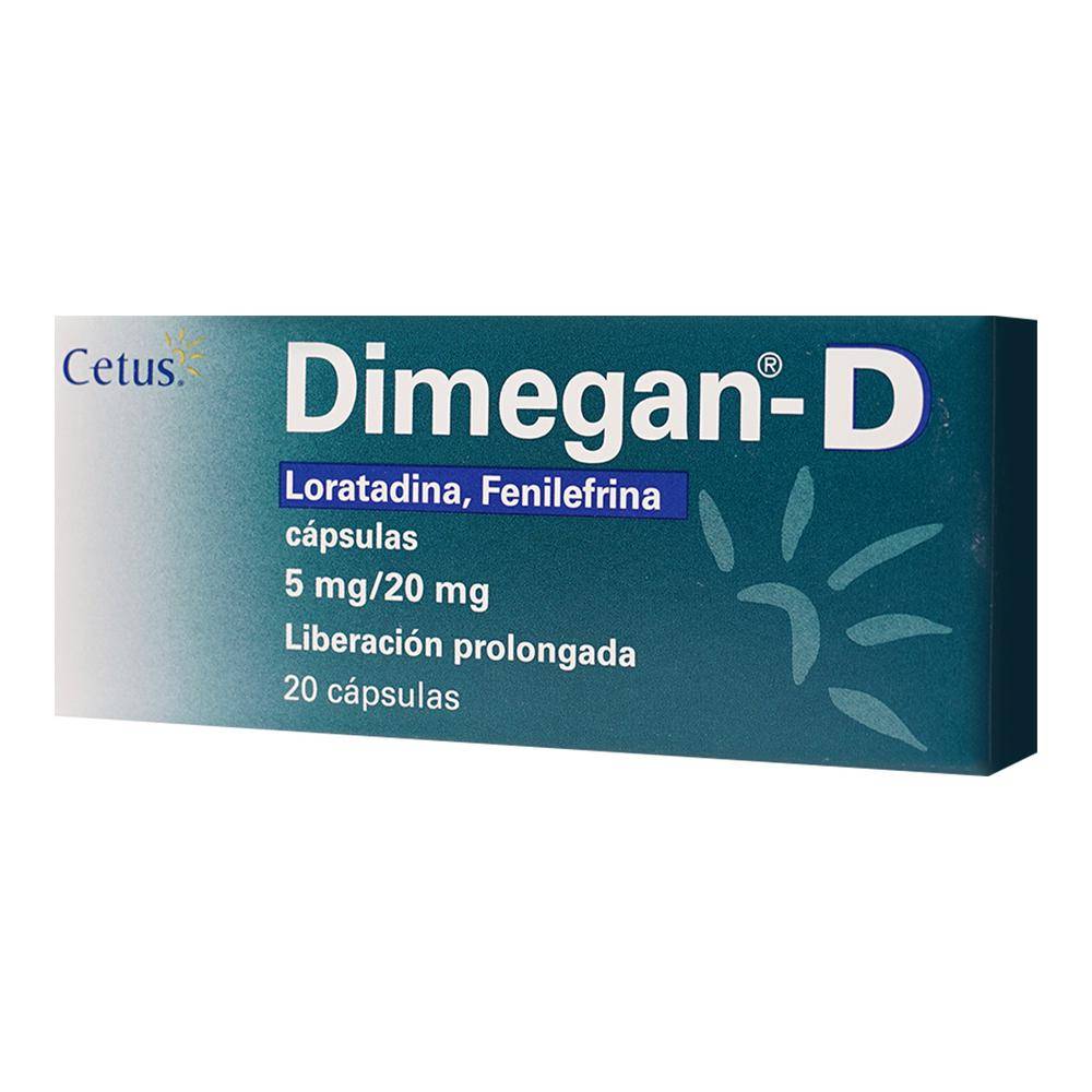 Cetus dimegan-d cápsulas 5 mg/20 mg (20 piezas)