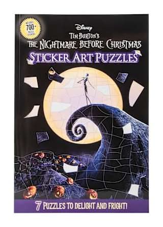 Disney Tim Burton's The Nightmare Before Christmas Sticker Art Puzzles Book Nightmare Before Christmas