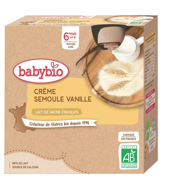 Babybio - Crème semoule vanille bio