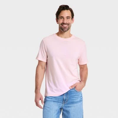 Goodfellow & Co. Every Wear Short Sleeve Crewneck T-Shirt, Men, XL, Pink