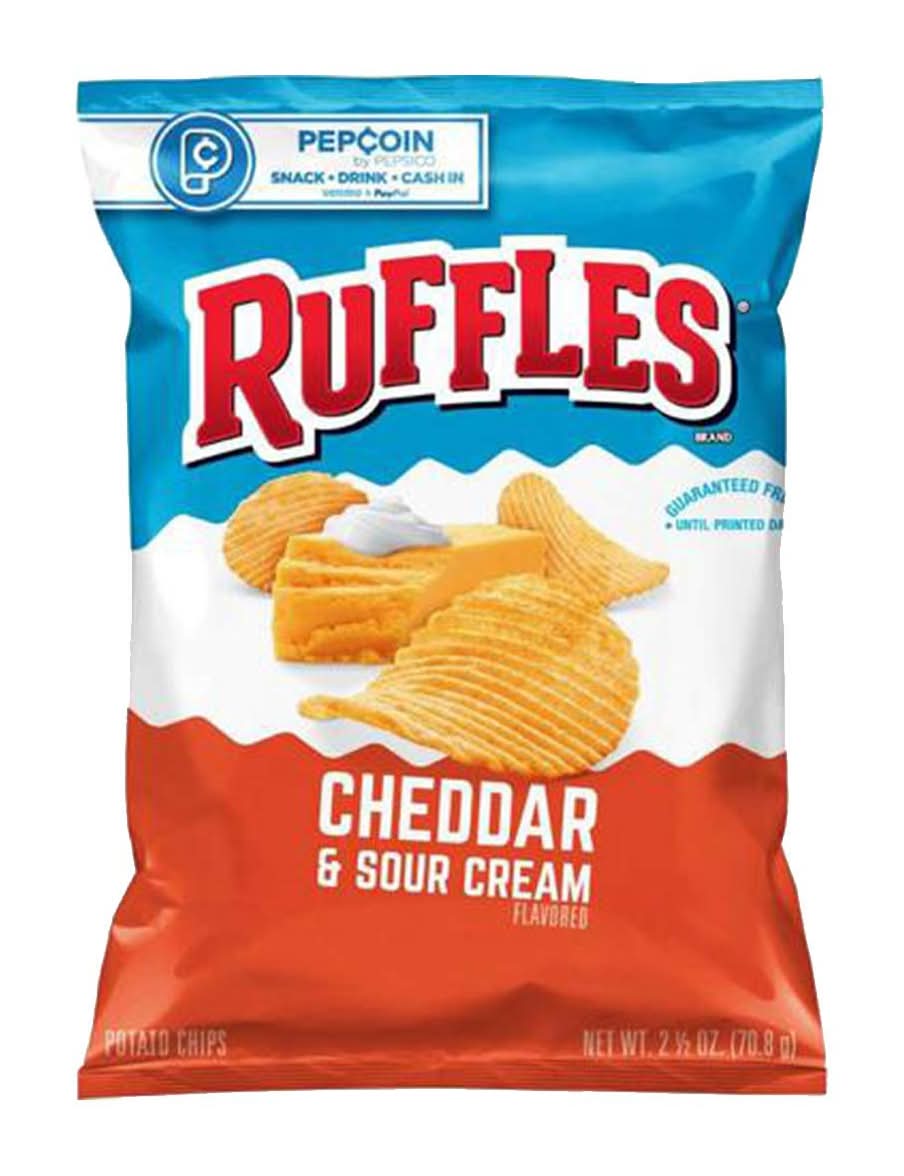 Ruffles Potato Chips Cheddar & Sour Cream Flavored 2.5 Oz