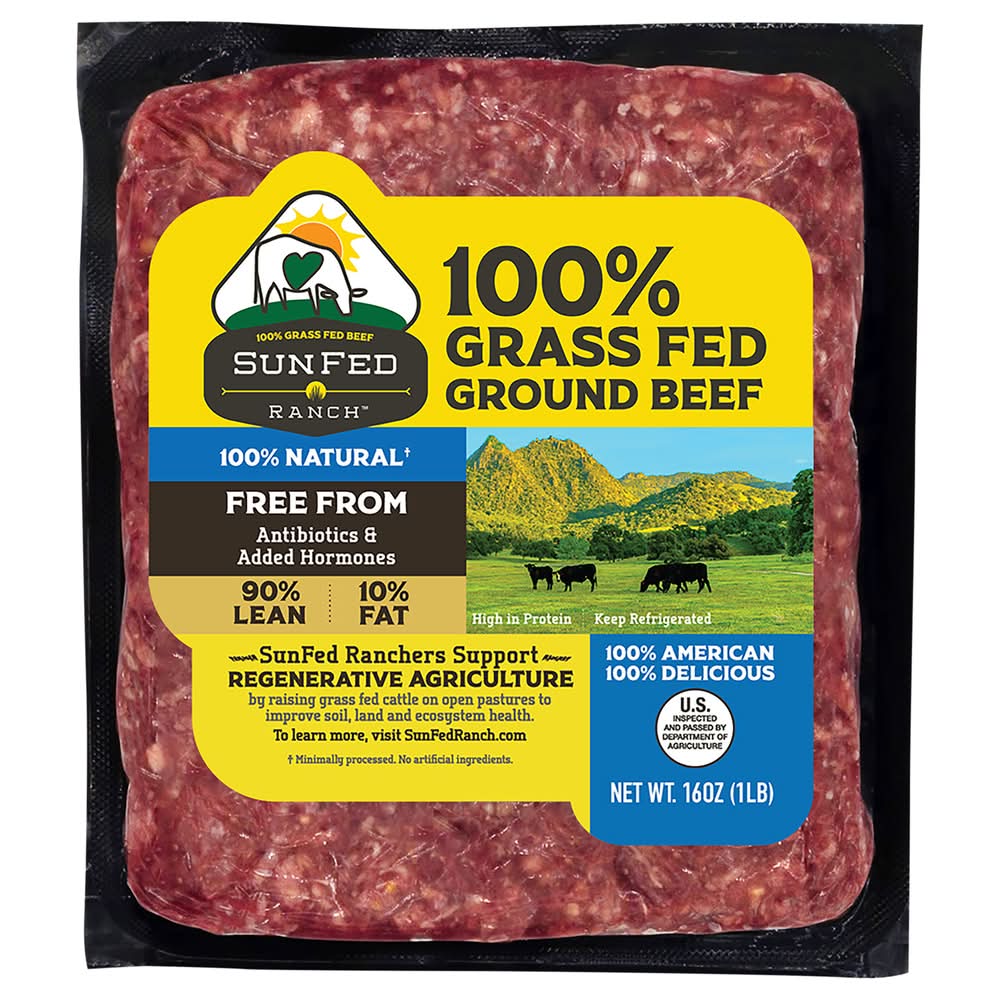 SunFed Ranch Grass Fed Ground Beef (16 oz)