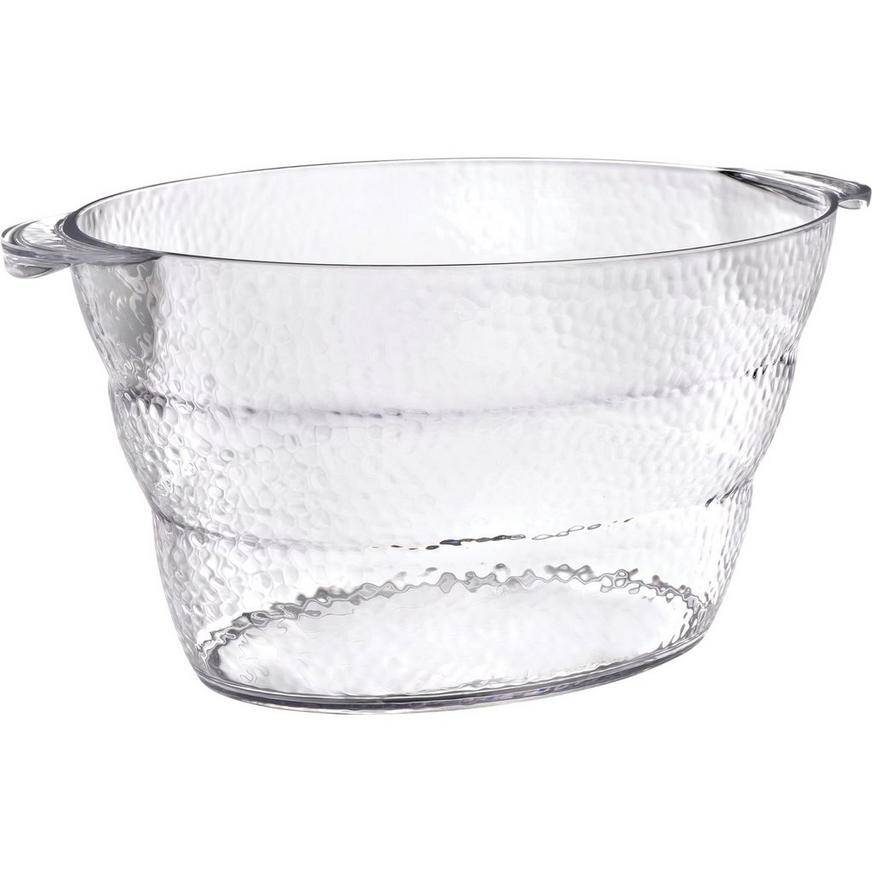 Party City Premium Plastic Hammered Oval Ice Bucket (clear)