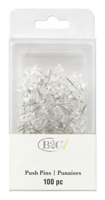 B2C Clear Pushpins (100 ct)