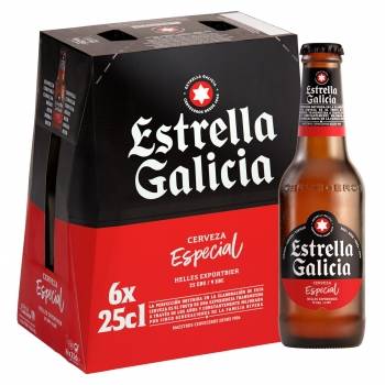 Cerveza Estrella Galicia especial pack 6 botellas 25 cl.