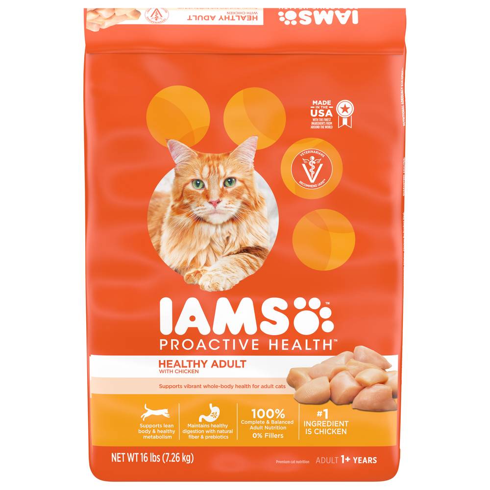 Iams Proactive Health Healthy Adult With Chicken Dry Cat Food (16 lbs)