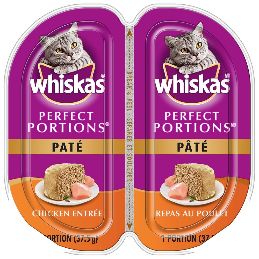 Whiskas Perfect Portions Pate Chicken Entree Adult Cat Food, 2.65 oz