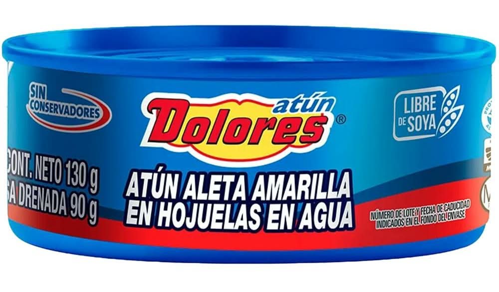Dolores · Atún aleta amarilla en hojuelas en agua (130 g)