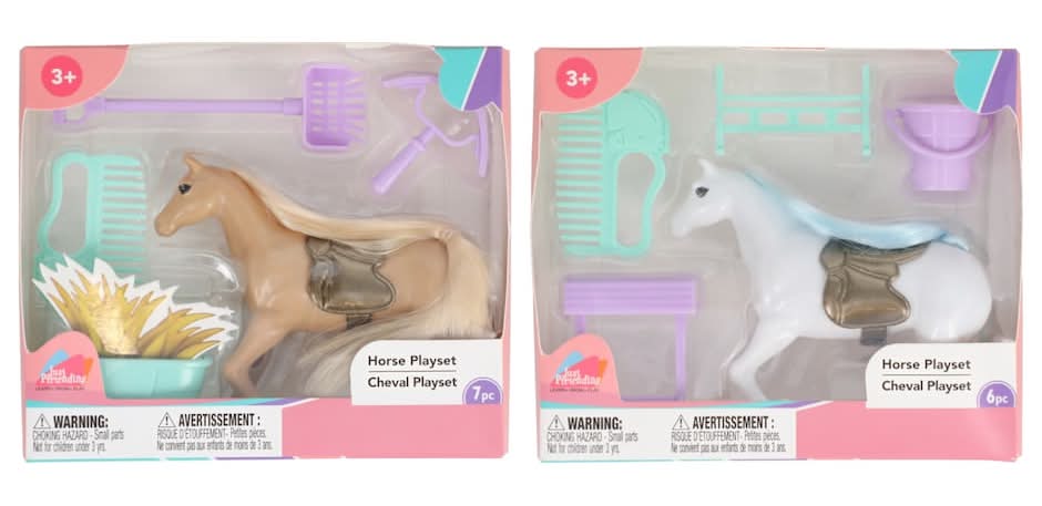 Just Pretending Horse Playset, Assorted Colors, 6-pc And 7-pc Packs.
