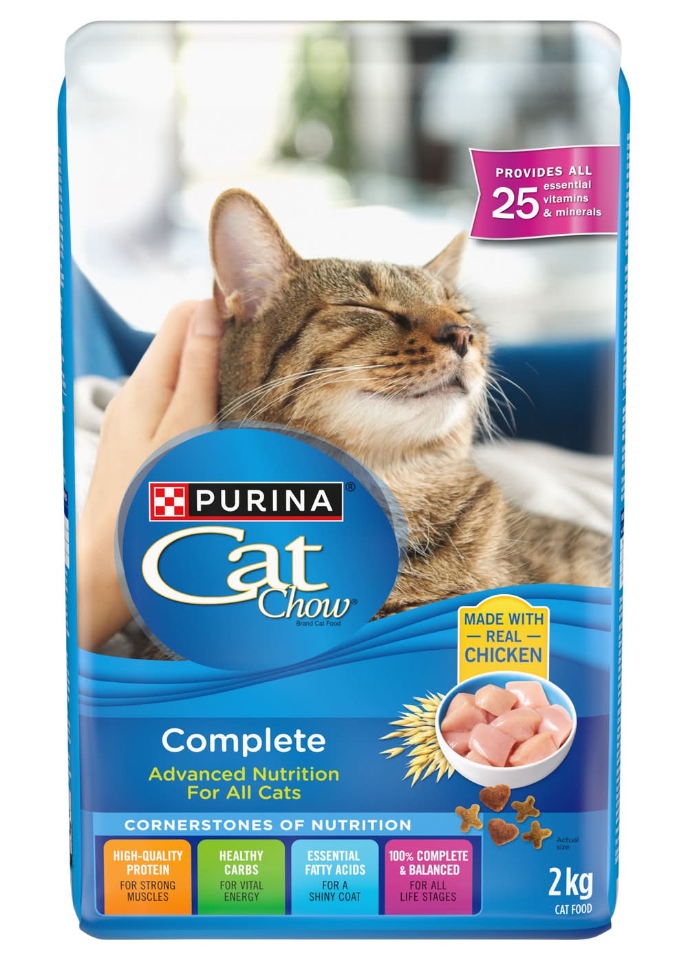 Purina Cat Chow Complete Advanced Nutrition Dry Food For All Cats, Real Chicken (2 kg)