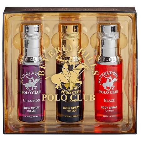 Beverly Hills Polo Club Men's Classic Body Spray Gift Set, Classic-Blaze-Rogue (18 fl oz, 3 ct)