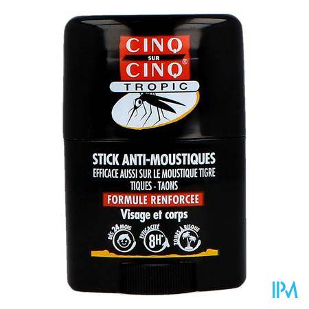 Cinq Sur Cinq Tropic Stick Antimoustique 20ml Insecticide et répulsif - Vos indispensables voyages