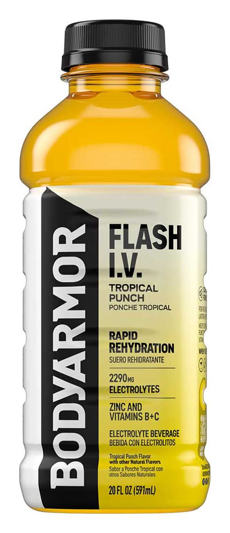 BODYARMOR Flash I.v. Rapid Rehydration Electrolyte Drink, Tropical Punch (20 fl oz)