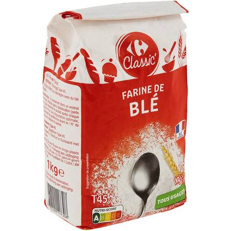 Carrefour - Farine de blé t45 tout usage (1kg)