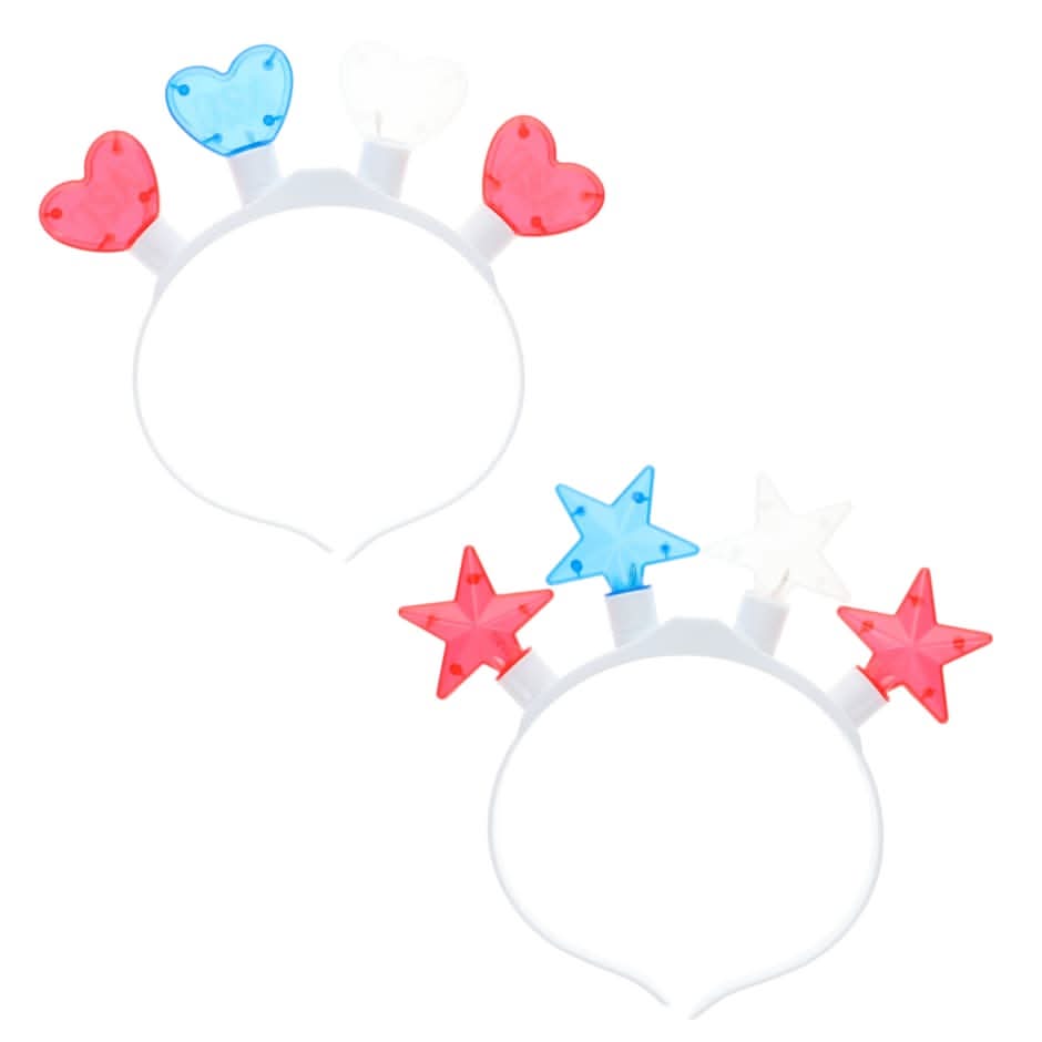 Four Of July Light Up Stars Flashing Headband For Ages 3+ Years, Assorted
