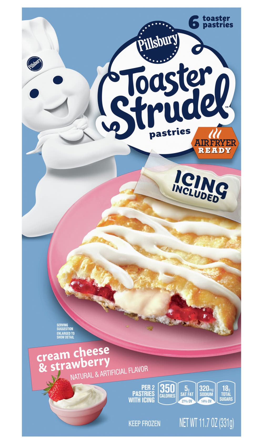 Pillsbury Toaster Strudel Pastries, Cream Cheese & Strawberry (11.7 oz, 6 ct)