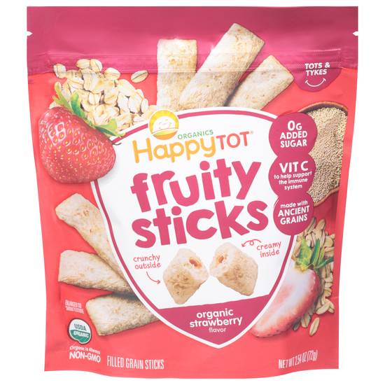 Happy Tot Organics Tots & Tykes Strawberry Flavor Fruity Sticks