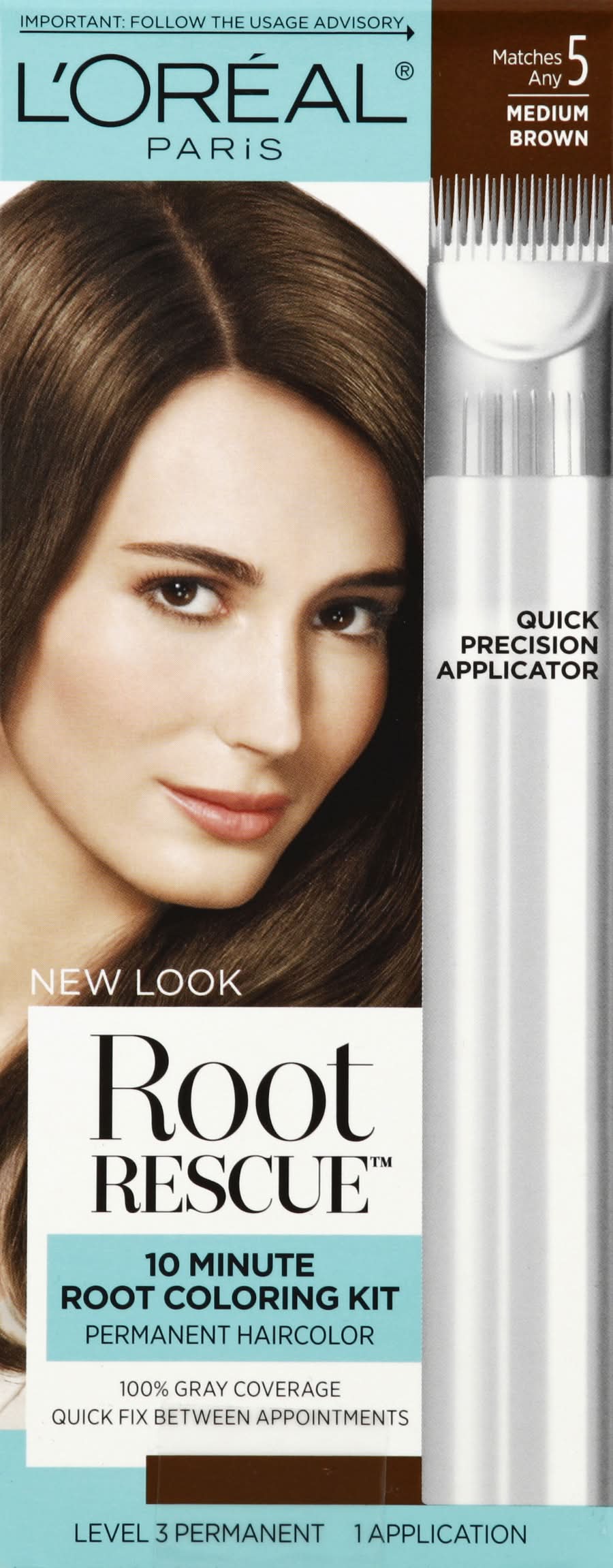 L'Oréal Root Rescue 10 Minute Coloring Kit, Medium Brown (4.8 oz)