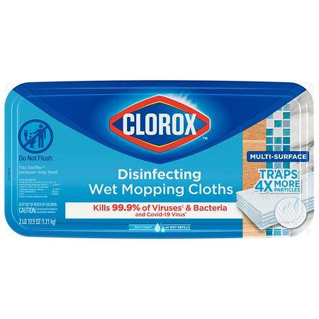 Clorox Disinfecting Wet Mopping Cloths Rain Clean (24 ct)