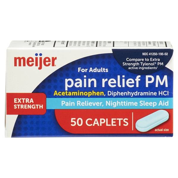 Meijer Pain Relief Pm Caplets (50 ct)