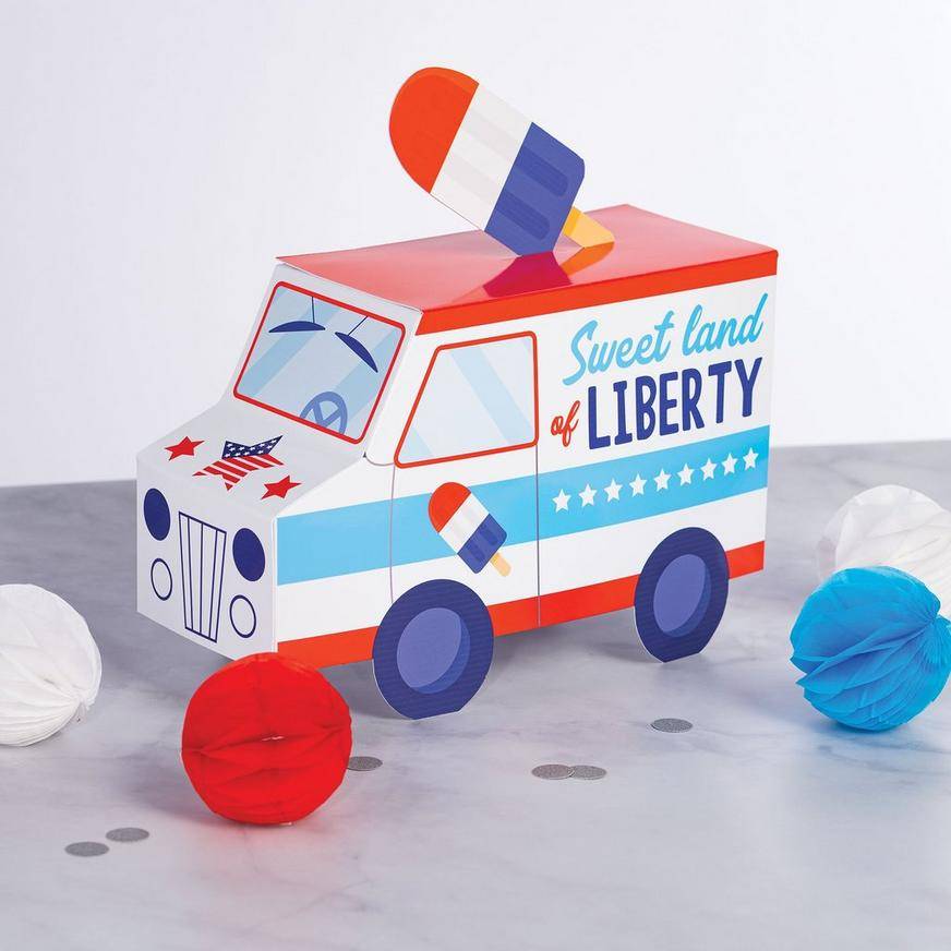 Party City Patriotic Ice Cream Truck Table Centerpiece Kit (red/white/blue)