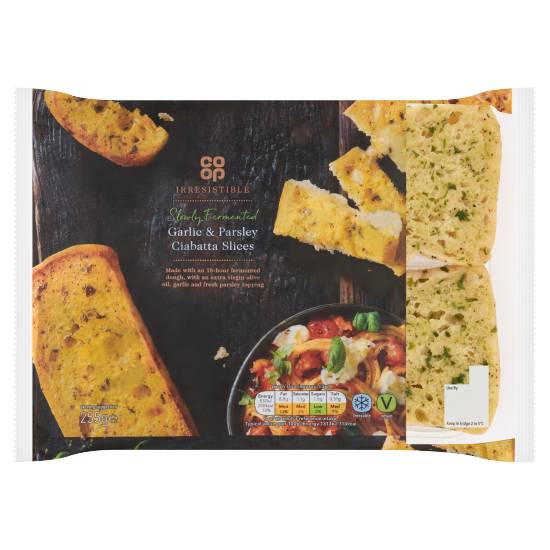 Co-Op Irresistible Garlic & Parsley Ciabatta Slices 255g