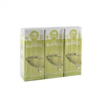 Vino blanco Carrefour pack 3 brik 20 cl.