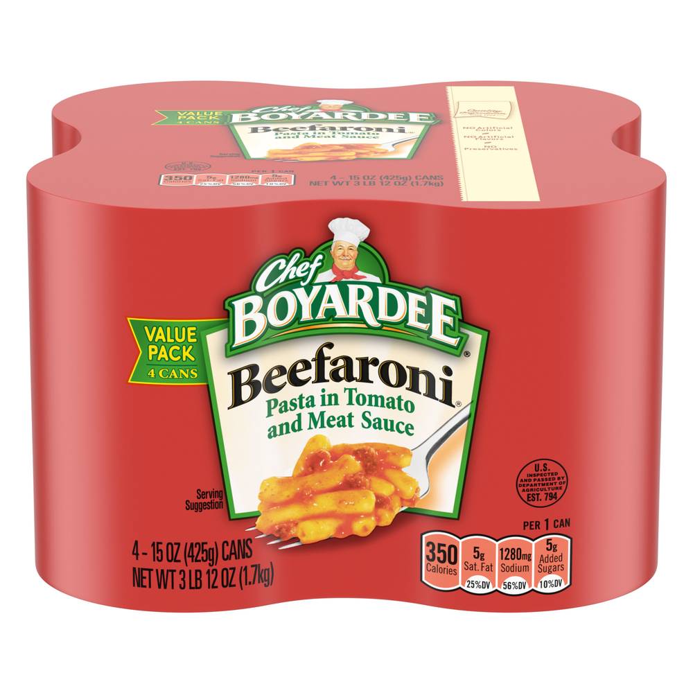 Chef Boyardee Beefaroni Pasta in Tomato and Meat Sauce ( 4 ct )