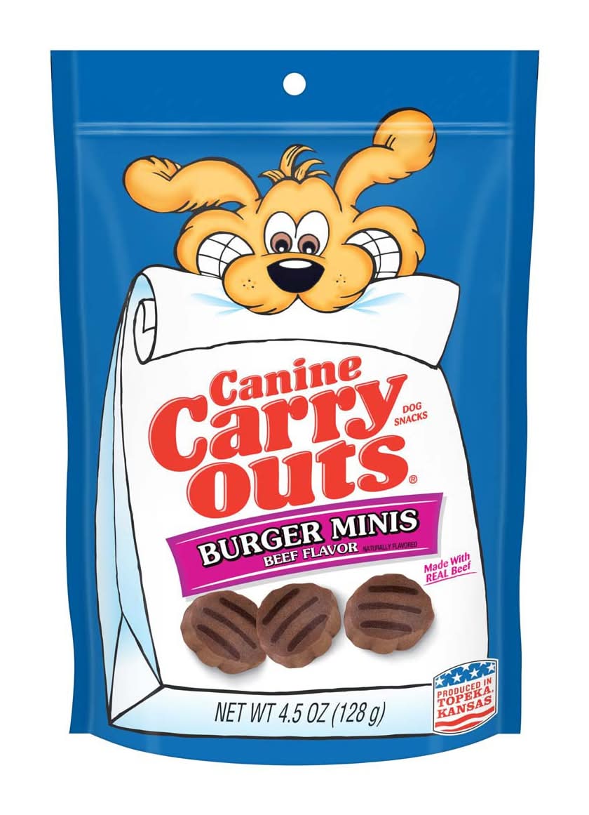 Canine Carry Outs Burger Minis Beef Flavor Dog Treats 4.5oz Bag
